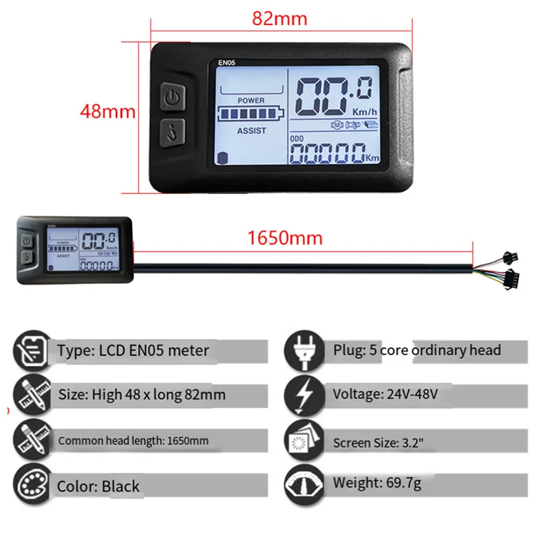 

AED2-электрический велосипед 36 В/48 В 30 А 750 Вт 1000 Вт 2 модели синусоидальный контроллер EN05 ЖК-дисплей для электровелосипеда