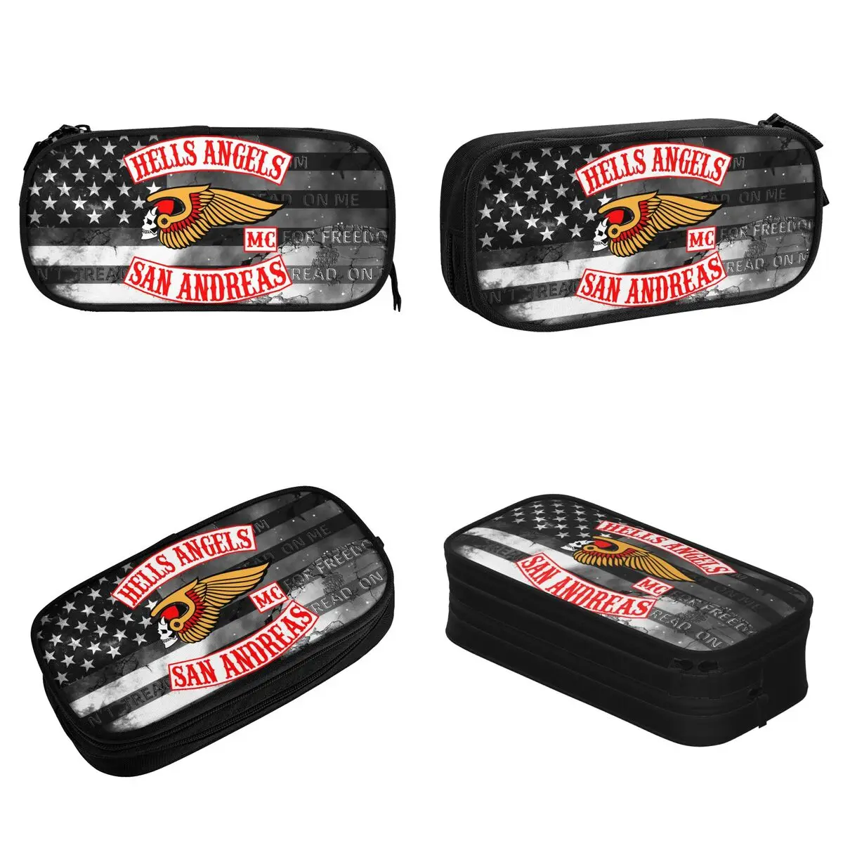 Hells Angels Motorcycle Club Pencil Case Cute Pen Holder Bag Girl Boy Big Capacity School Supplies Gifts Pencil Pouch