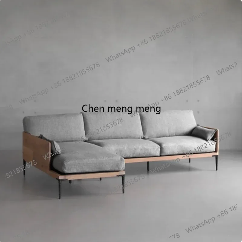 BBB Wabi Sand Nordic solid wood living room home interior fabric corner sofa
