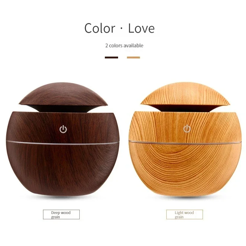 Wood grain vase humidifier Diffuser USB car office home colorful night light silent humidification