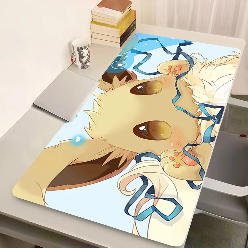 Large Kawaii Mouse Pad Laptop Non Slip Gaming Keyboard Rug New Japan Anime P-pokemon E-eevee Mousepad XXL Gamer Cabinet Desk Mat