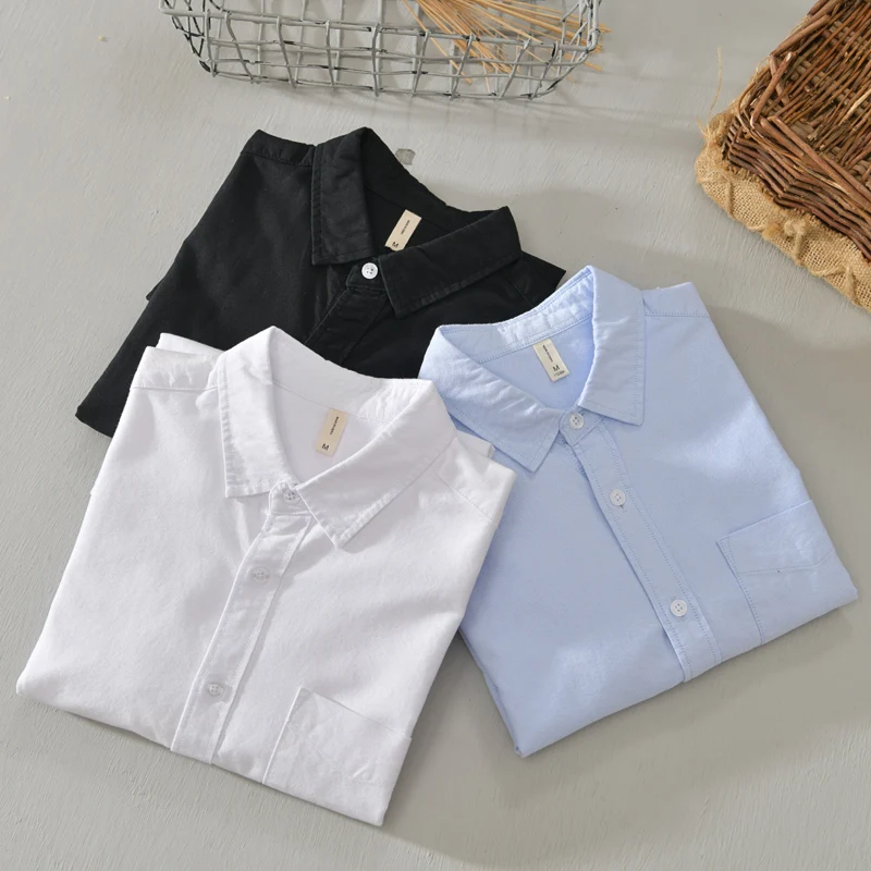 

Дизайнерская однотонная брендовая рубашка из оксфордского хлопка с длинными рукавами для мужчин, модная тенденция, удобная верхняя одежда, сорочка Camisas De Hombre