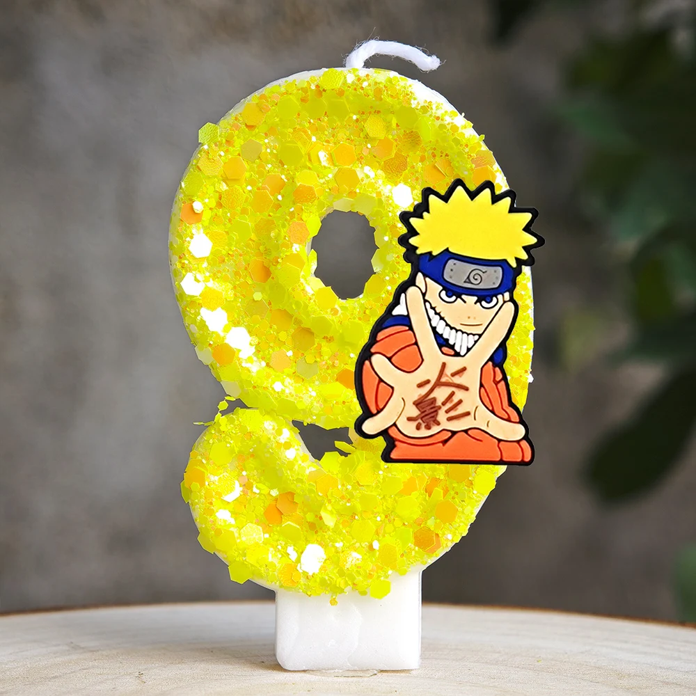 جديد ناروتو الشموع أنيمي موضوع 0-9 عدد الشموع استحمام الطفل كعكة المكونات في الاطفال كعكة عيد ميلاد الديكور هدية لوازم #5