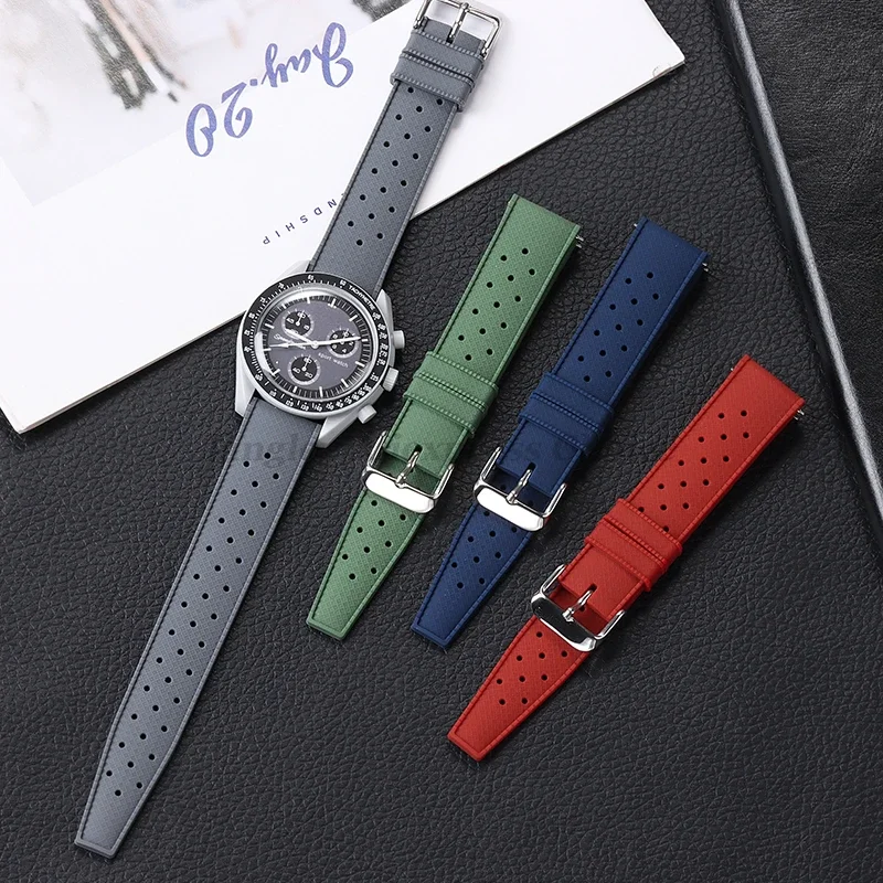 トロピカルシリコン時計バンドクイックリリース時計バンド 18 ミリメートル 20 ミリメートル 22 ミリメートルソフトラバースマートウォッチストラップオリス用セイコーシチズン