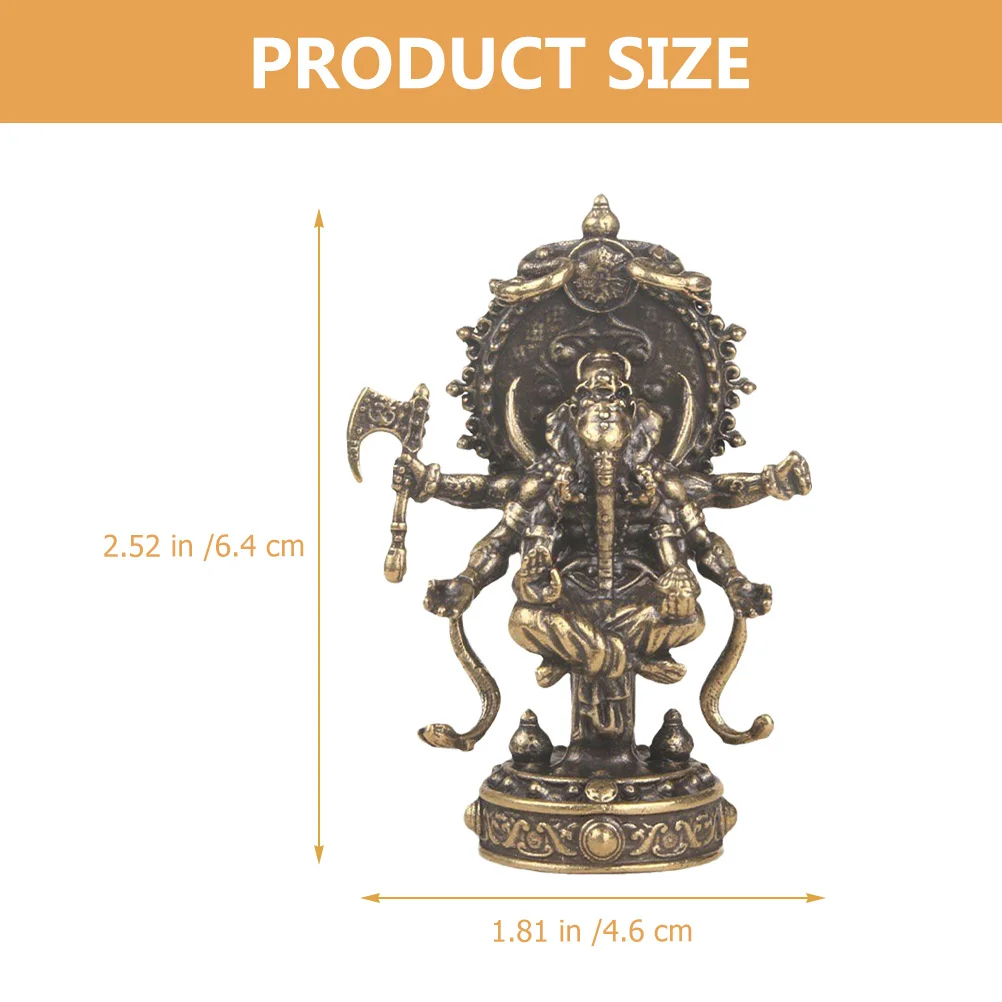 

Ganesha Statue Brass Elephant Head God Sculpture Decorative Ornament for Home Office Altar Decor Ganesha Figurine