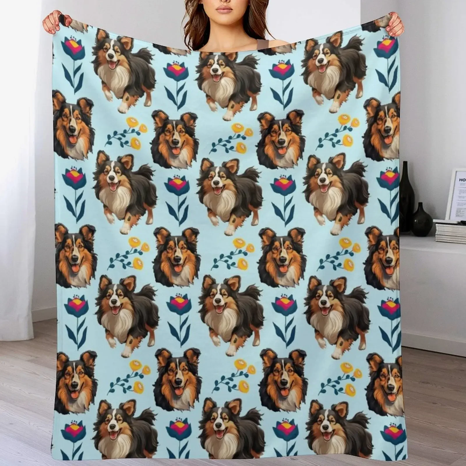 

SHELTIE Throw Blanket Sofa Summer Blankets