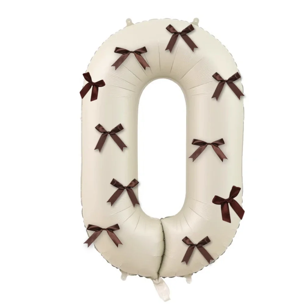40 بوصة كريم أبيض عدد 0-9 بالونات القوس خمر الديكور الأطفال الكبار حفلة عيد ميلاد لوازم الزفاف احتفالي الديكور #3
