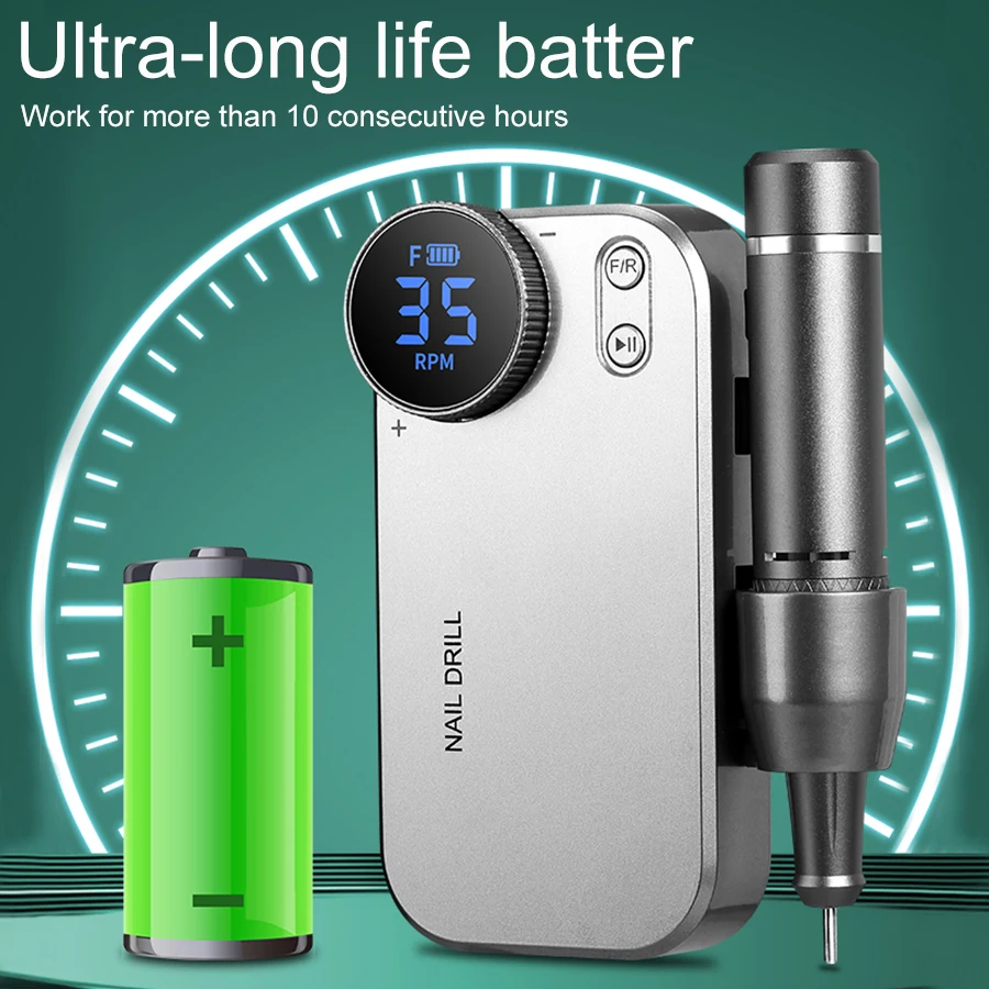 35000PRM Portable Nail Drill Recarregável Máquina de Arquivo de Unhas Elétrica para Unhas Gel Polish Removendo para Salão Casa Para Presente