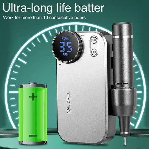 Imagen 2 del producto 35.000 PRM taladros de uñas portátiles recargables limas de uñas eléctricas para el pulido de gel de manicura, adecuadas para salones y casas de regalos