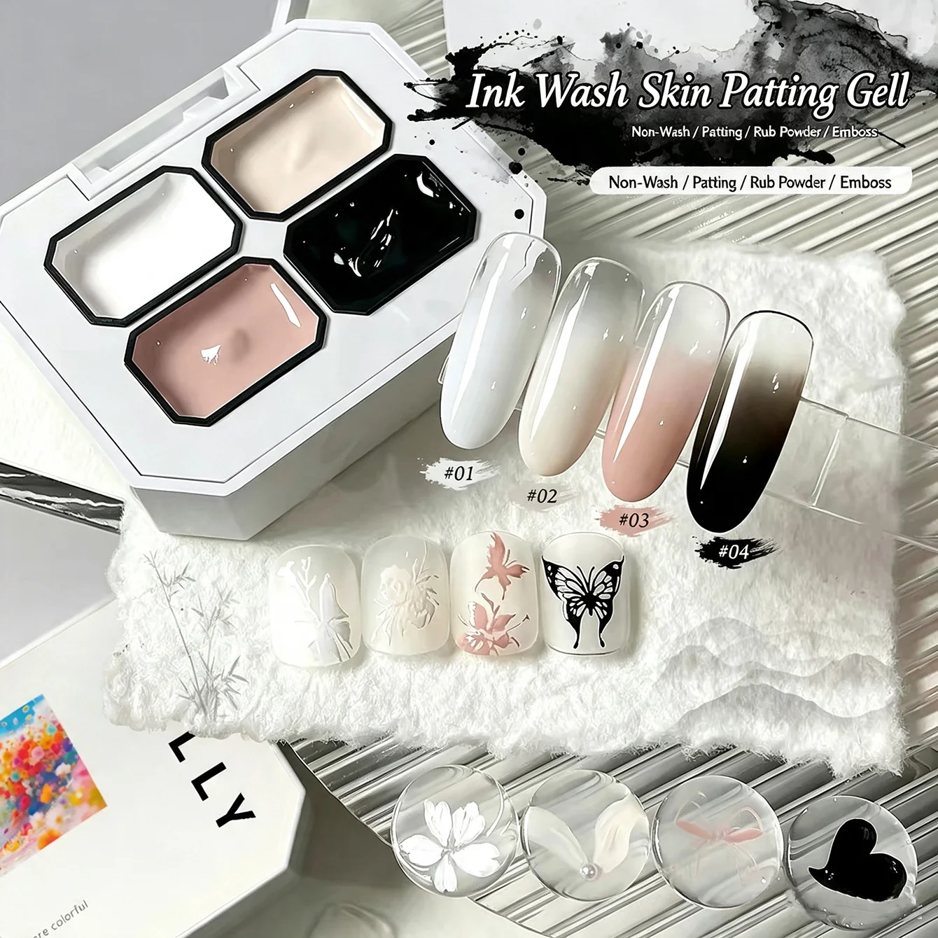 4-grid Nail Polish Gel Nail Concealer offline High-saturation Gradient Nail Art Gel Polish White Nails Black Nails image 2