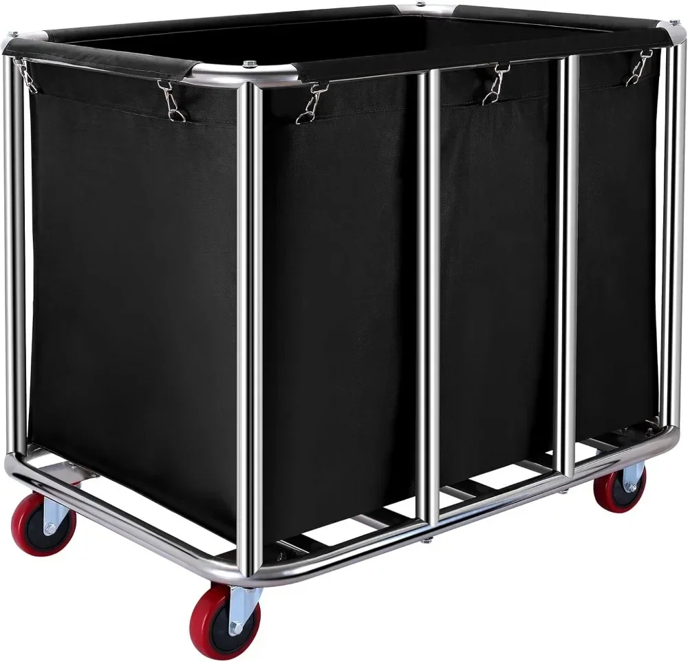 Commercial Laundry cart with Wheels,400L Large Laundry Basket with Wheels,Laundry Hamper on Wheels Heavy Duty with Steel Frame