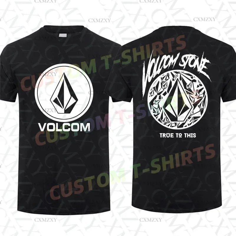 

2024 Men T Shirt Casual Sports Tops Volcom Stone Logo T-shirt Graphic Summer Short Sleeves 100% Cotton Streetwear S-3XL Cool Tee