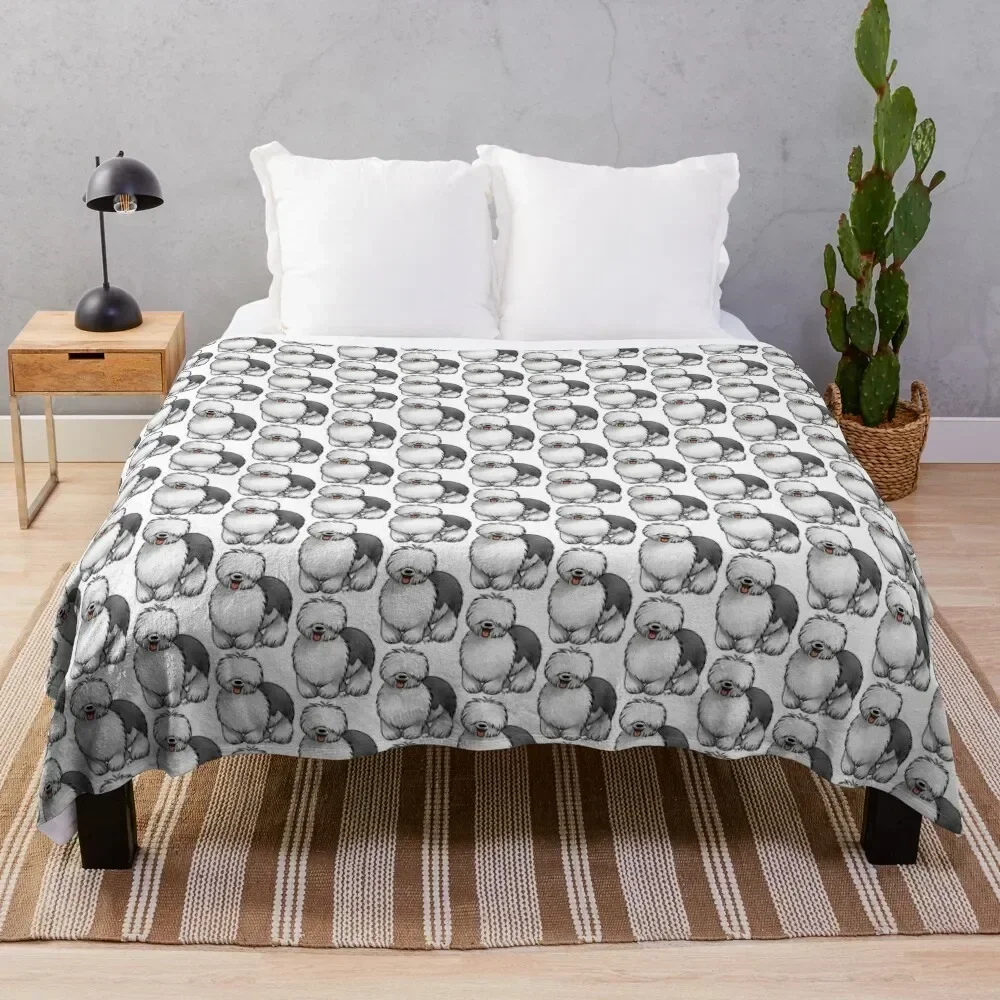 

Old English Sheepdog Throw Blanket Cozy Home Blanket Gift for Christmas Holiday