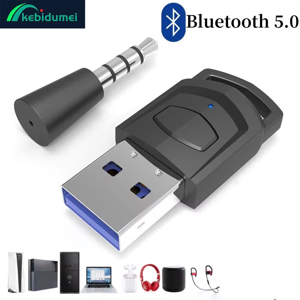 

Kebidumei беспроводной Bluetooth-адаптер для наушников-приемник для PS5 PS4 игровая консоль ПК игровая гарнитура Bluetooth аудио передатчик