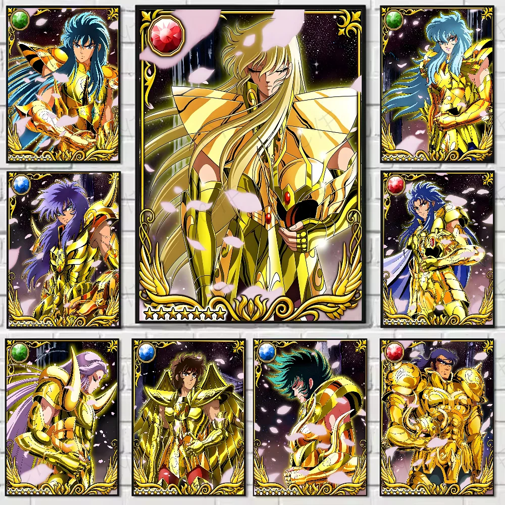 Anime Cool S-Saint Seiya Poster Waterproof Wall Art High Quality Print Movie Posters For Living Bedroom Retro Room Decor Gift