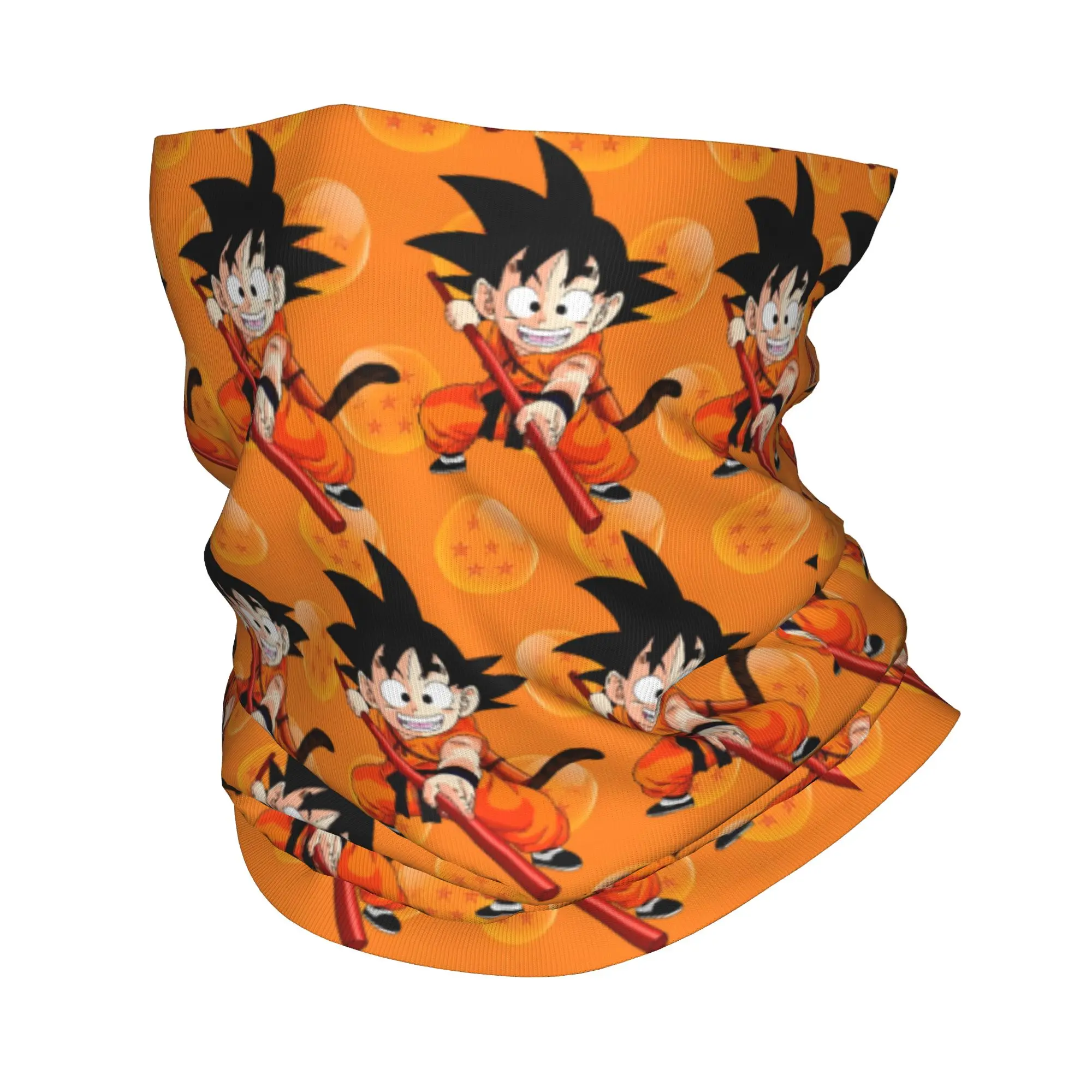 Custom Goku Anime Bandana Neck Gaiter Windproof Face Scarf Cover Women Men Cute Cartoon Headband Tube Balaclava