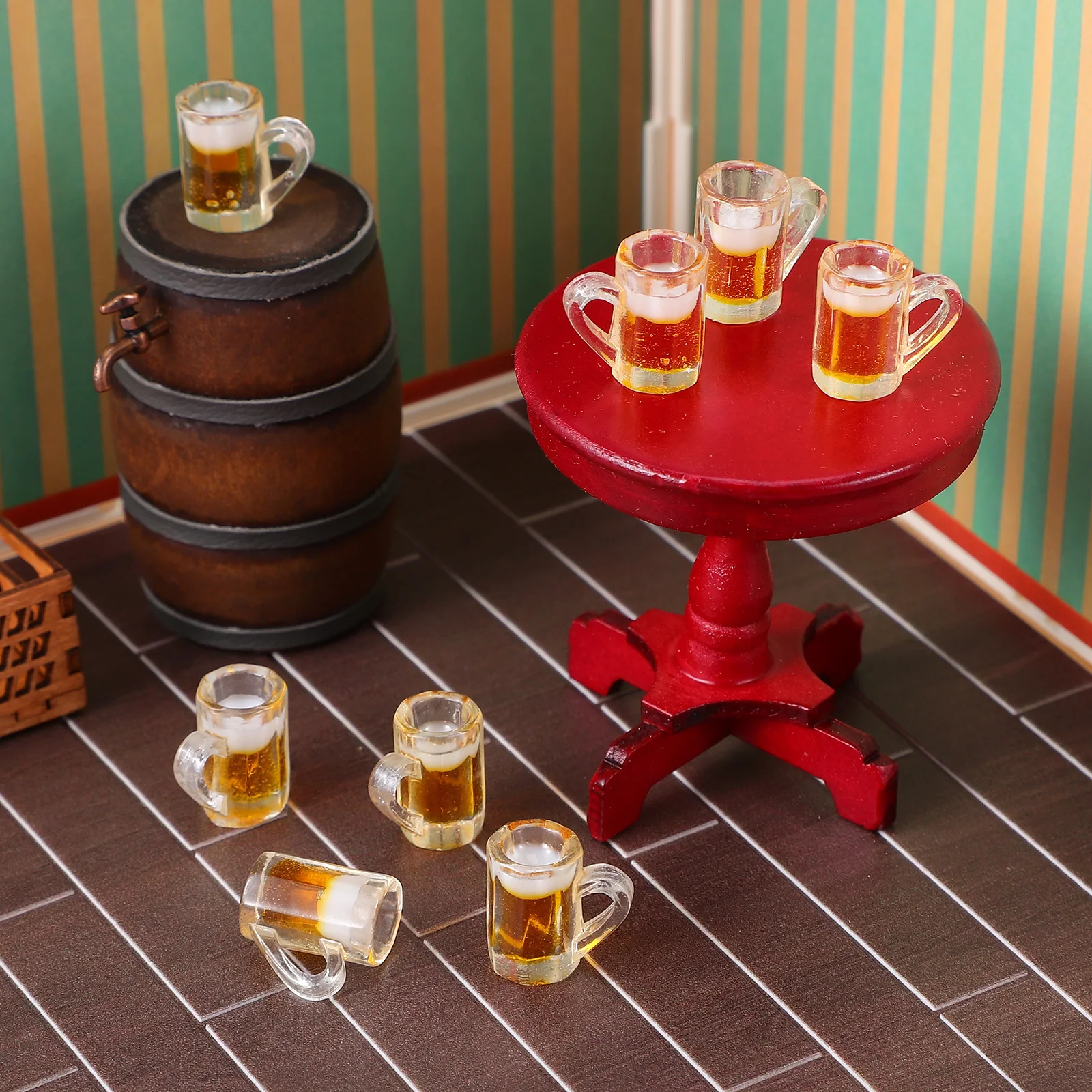 

20Pcs Miniature Mugs Set Lifelike Appearance Enhances Dollhouse Interiors Suitable for Tabletop Display Collection Decorative