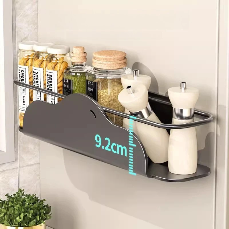 منظم علوي للثلاجة المغناطيسية، رف توابل المطبخ مع حامل مغناطيسي، رف تخزين متعدد الطبقات، رف جانبي للبهارات #2