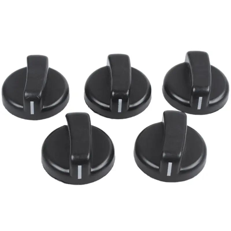 5 PCS Kitchen Black Plastic Gas Stove Cooker Control Knobs