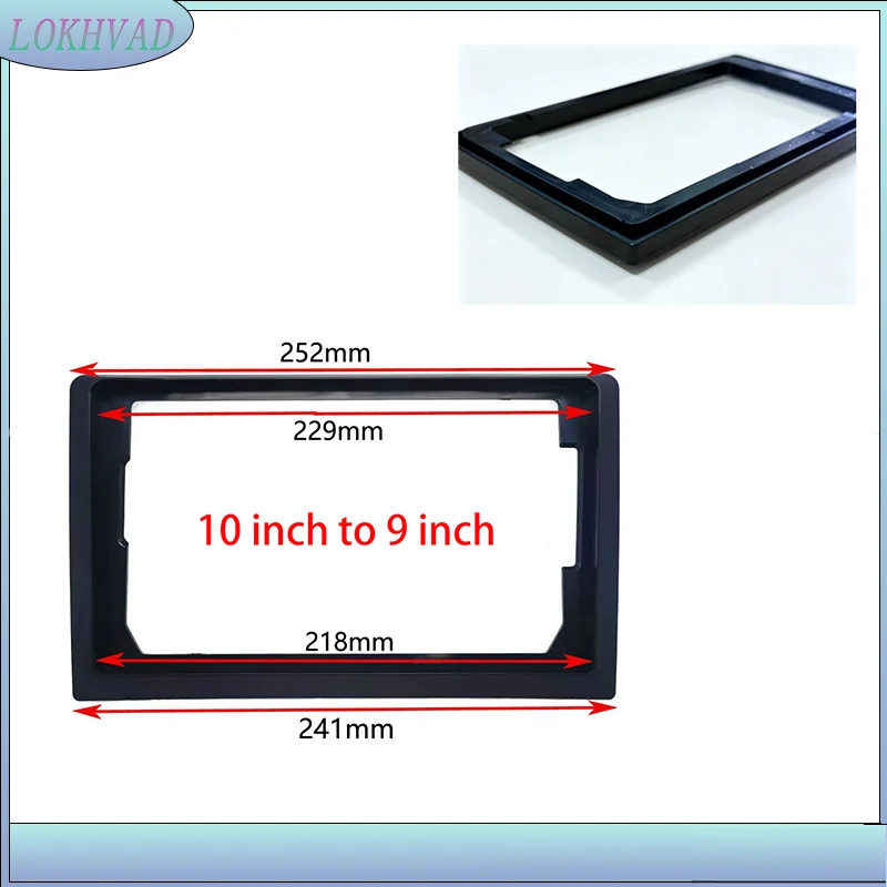 LOKHVAD Automotive Multimedia Bracket 10inch To 9 inch universal version Shockproof Navigation Screen Adapter frame