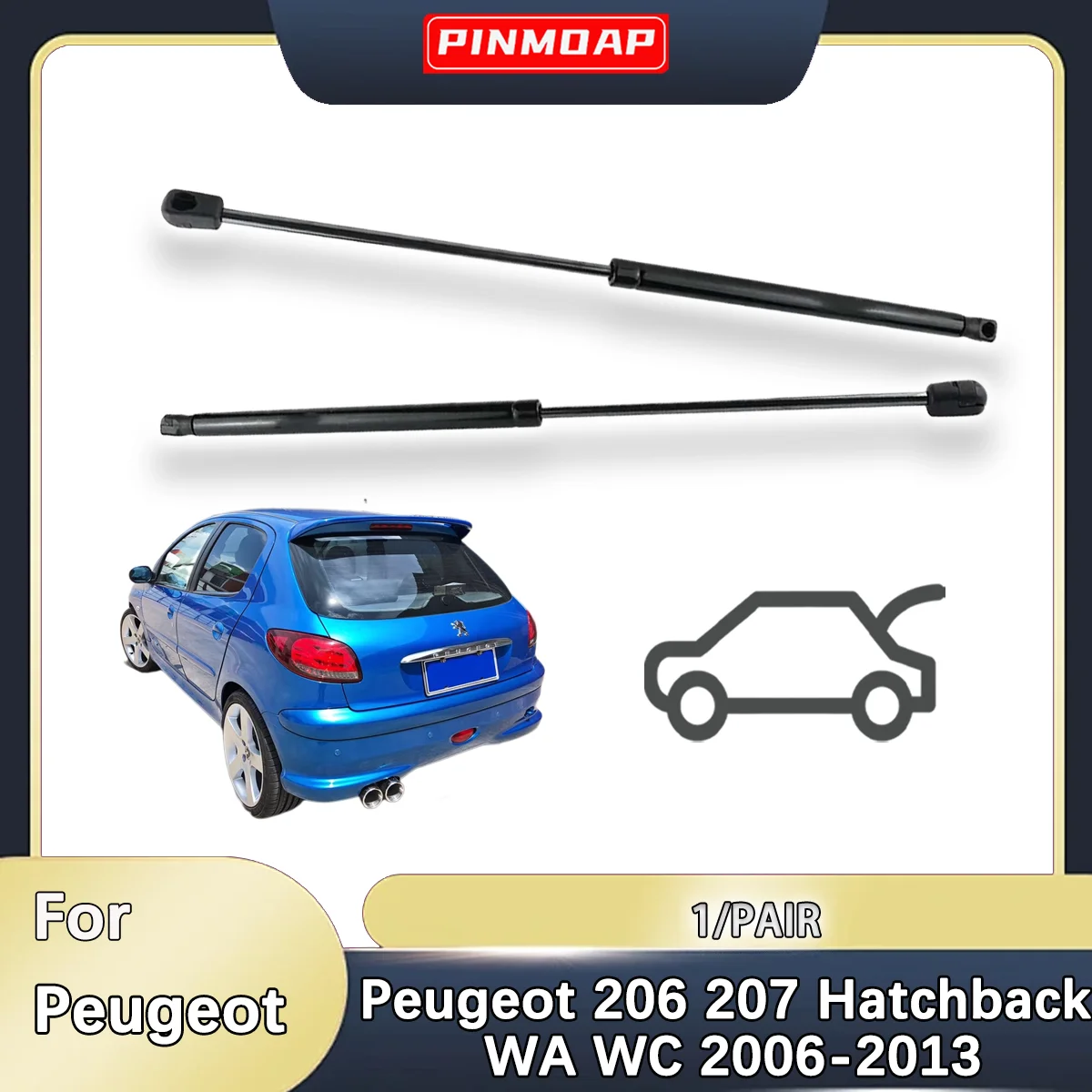 

Trunk Gas Struts Spring Bar For Peugeot 206 207 Hatchback WA WC 2006-2013 OE 8731L7 9659789480 Rear Shock Strut Bar Pressure Rod