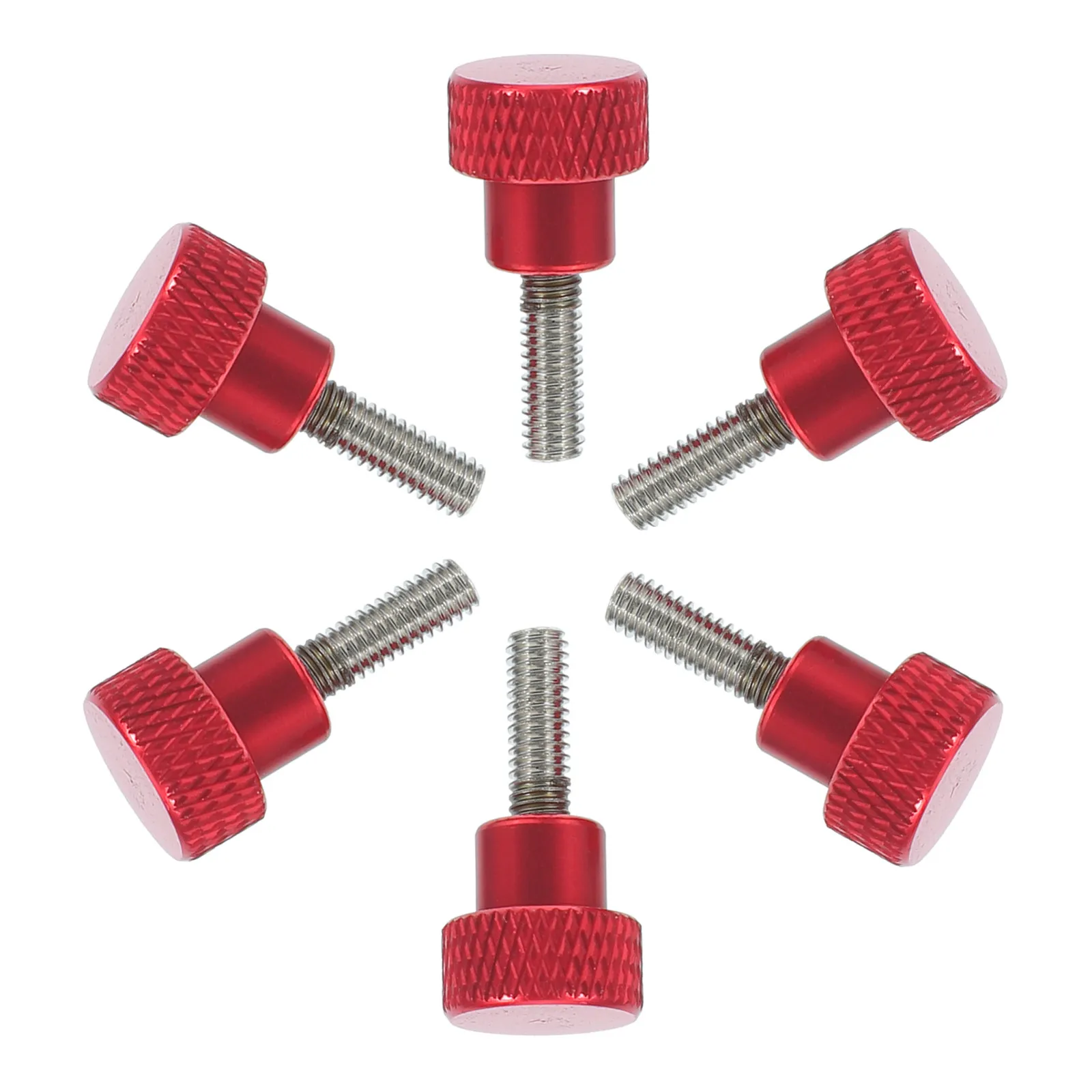 6pcs M4x12 Knurled Thumb Screws Aluminum Flat Head for Monitor Mounts & Mechanical Fastening