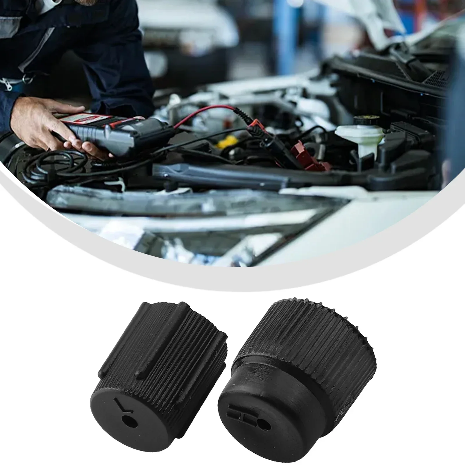 2pcs Replacement Dust Covers Car AC Valve Cap Kit With High 16mm And Low 13mm 20*15*13mm(Low Pressure),20*19*16mm(High Pressure)