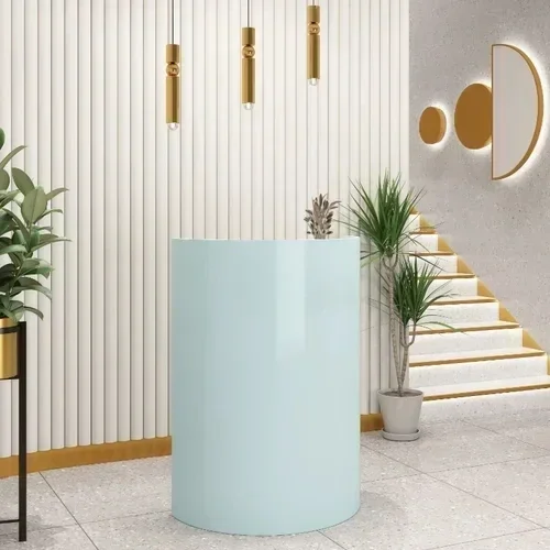 Mostrador de recepción moderno, oficina, comedor, estudio, caja registradora blanca, salón de belleza