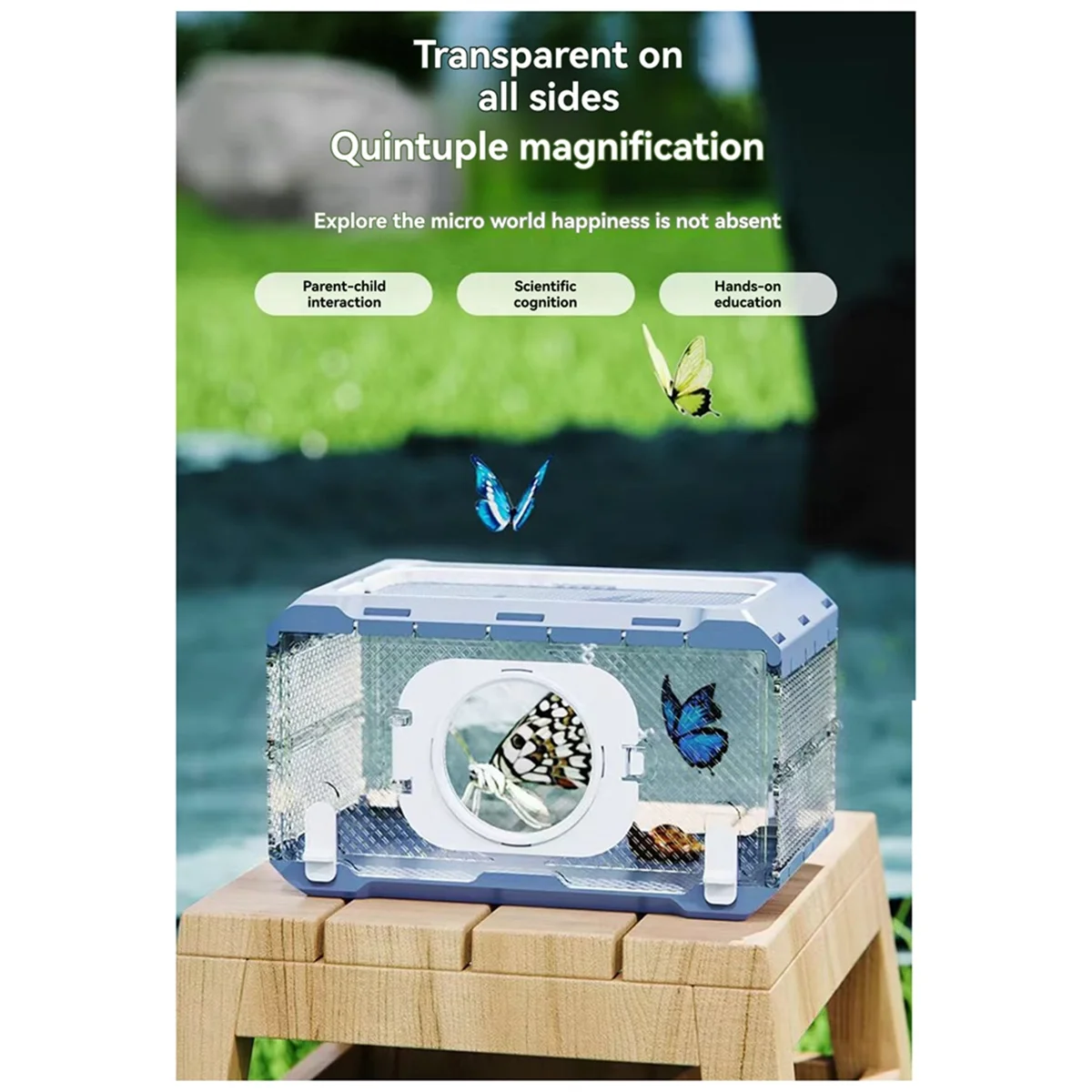 AAA87 New Bug Viewer Outdoor Insect Box Magnifier Observer Kit Insect Catcher Cage Kids Science Nature Exploration Tools