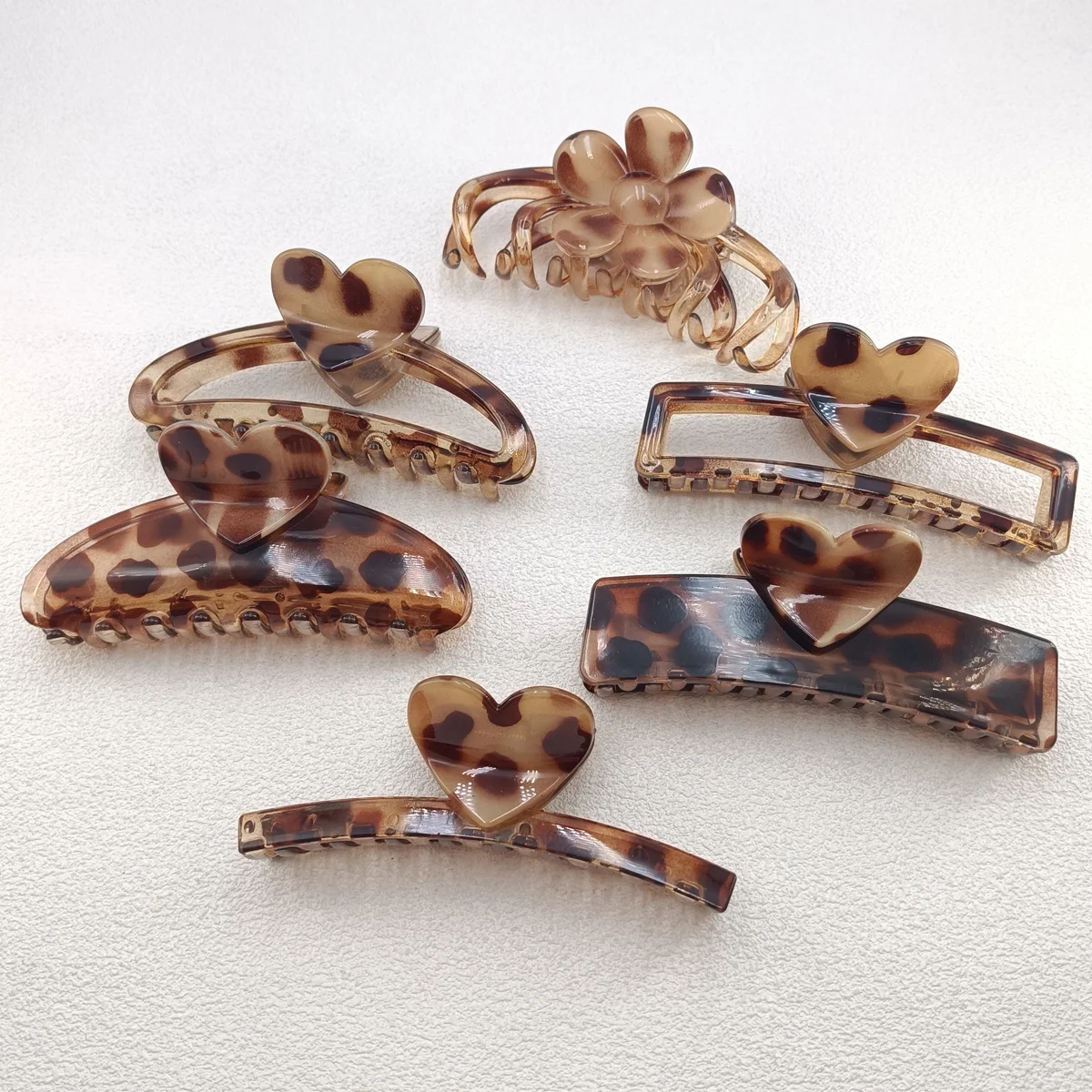 Neue Stil Haarspange Blume und Geometrie Acetat Klemme Hinterkopf Haarnadel Französisch Erweiterte Leopardenmuster Haarklammer Kopfschmuck Haarspange