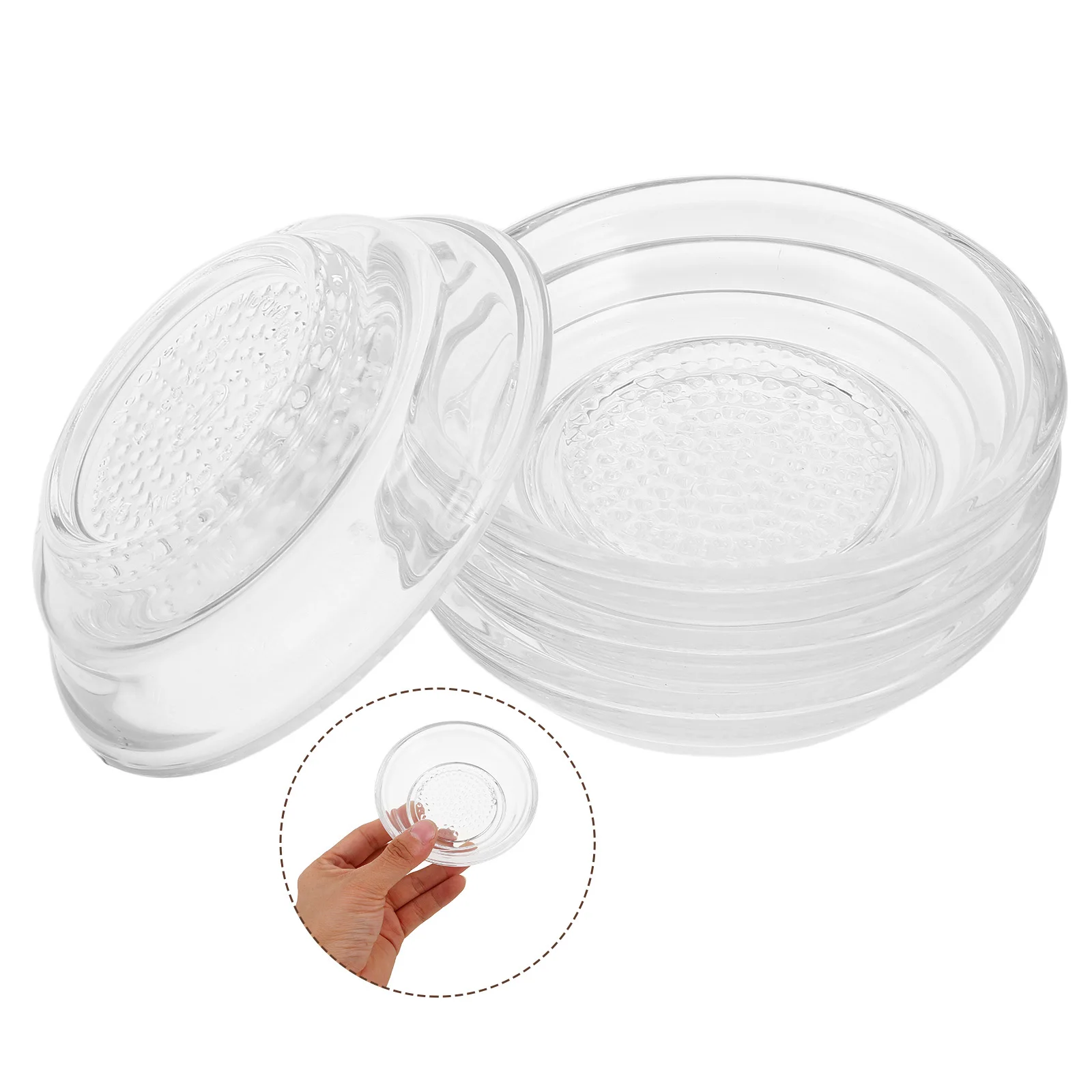 

4Pcs Clear Garlic Grater Plate 60Ml Manual Grinding Design Small Sauce Dipping Bowls for Condiments Soy Sauce Appetizers