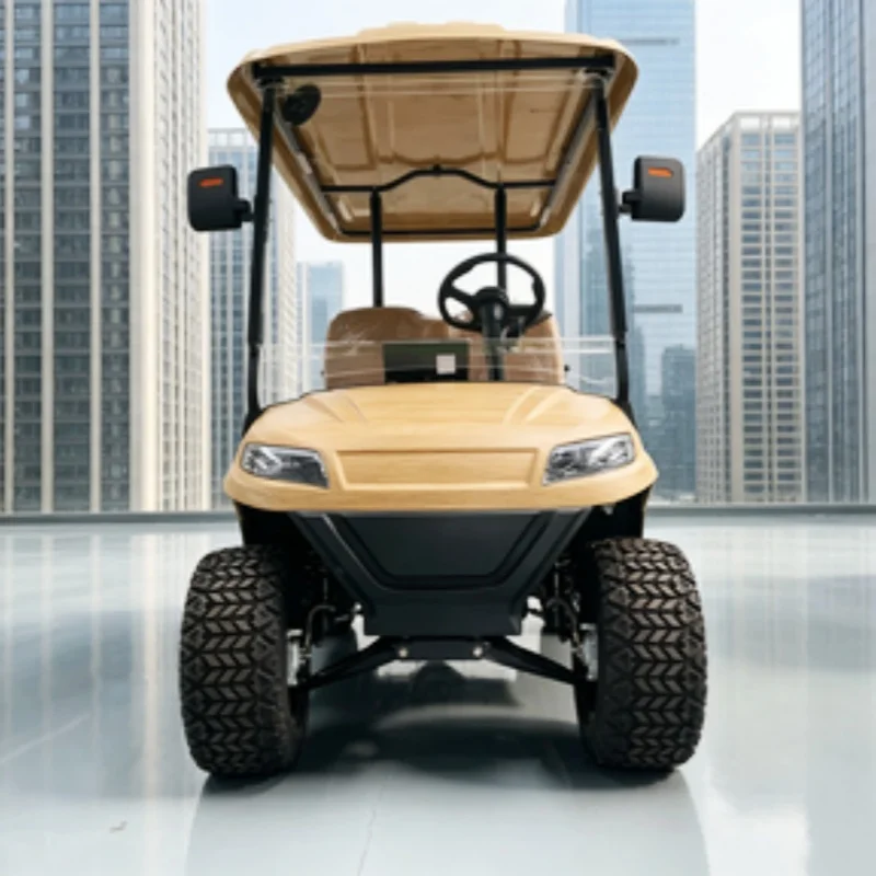 

Hot Selling 4 Wheel 10 Inch Display 4 Seats Off-Road Electric Golf Cart Golf Cart 12-Inch Off-Road Tires Brown Upholstered Seat