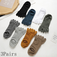 3 Pairs/Lot Toe Crew Socks Men's and Women‘s’ Breathable Cotton Sports Running Ankle Cotton Short Five Fingers Socks