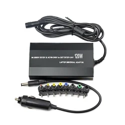 Adjustable 120W 220v 110v to 12V 15V 16V 18V 19V 20V 22V 24V Car Charger Universal AC DC Power Adapter Supply Usb Notebook