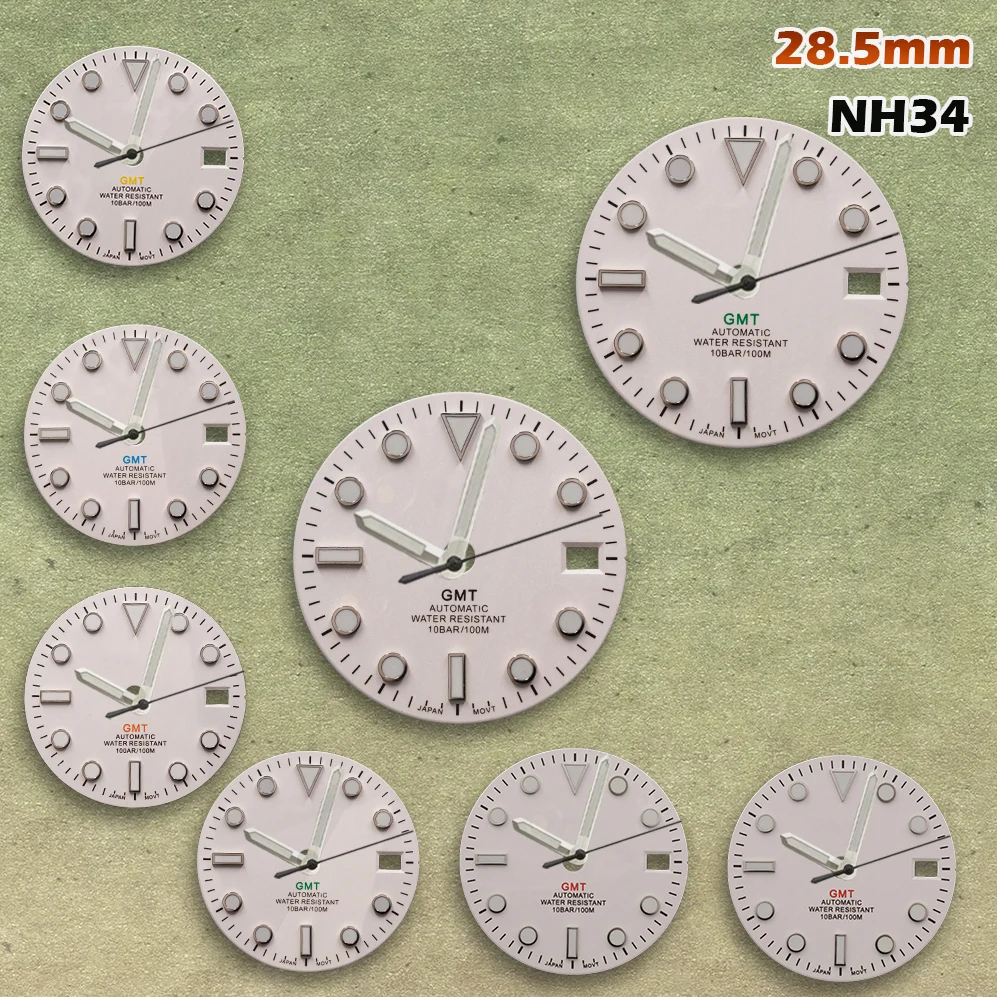ng-s-logo-285mm-gmt-white-dial-fit-nh34-movements-c3-green-luminous-watch-modification-accessories-repair-parts
