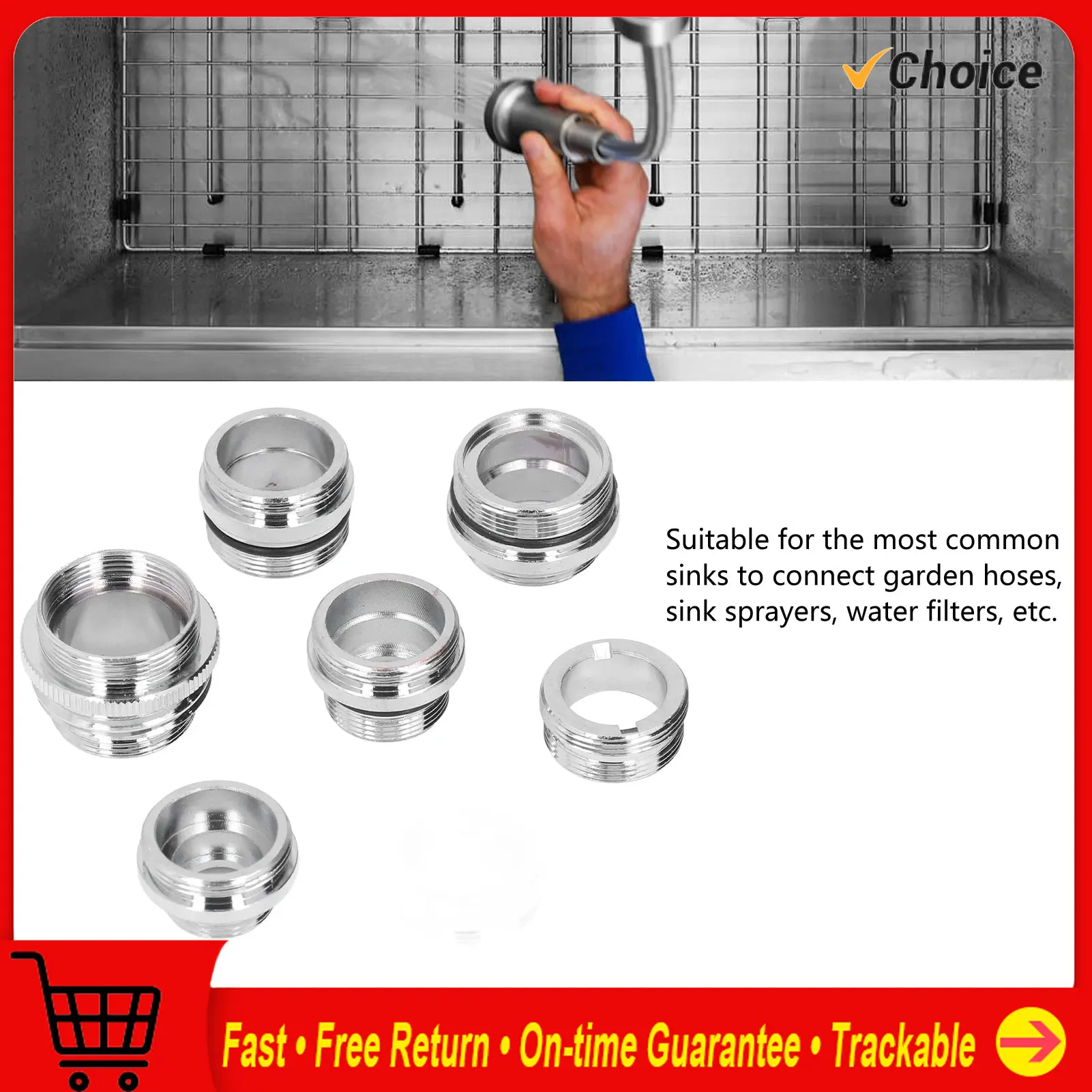 

7 шт./компл. мужской и женский комплект адаптеров для крана с прокладкой, латунный набор адаптеров для аэратора для садового шланга, кухонной раковины