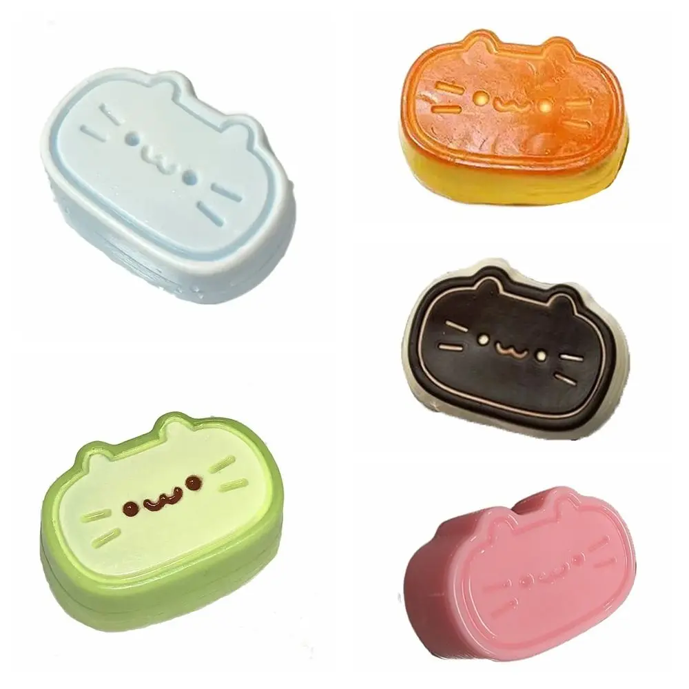 TPR Cheesecake Cat Squeeze Toys Silicone Fidget Toy Pinch Decompression Toy Sensory Toy 3D Cartoon Fidget Toy Practical Jokes