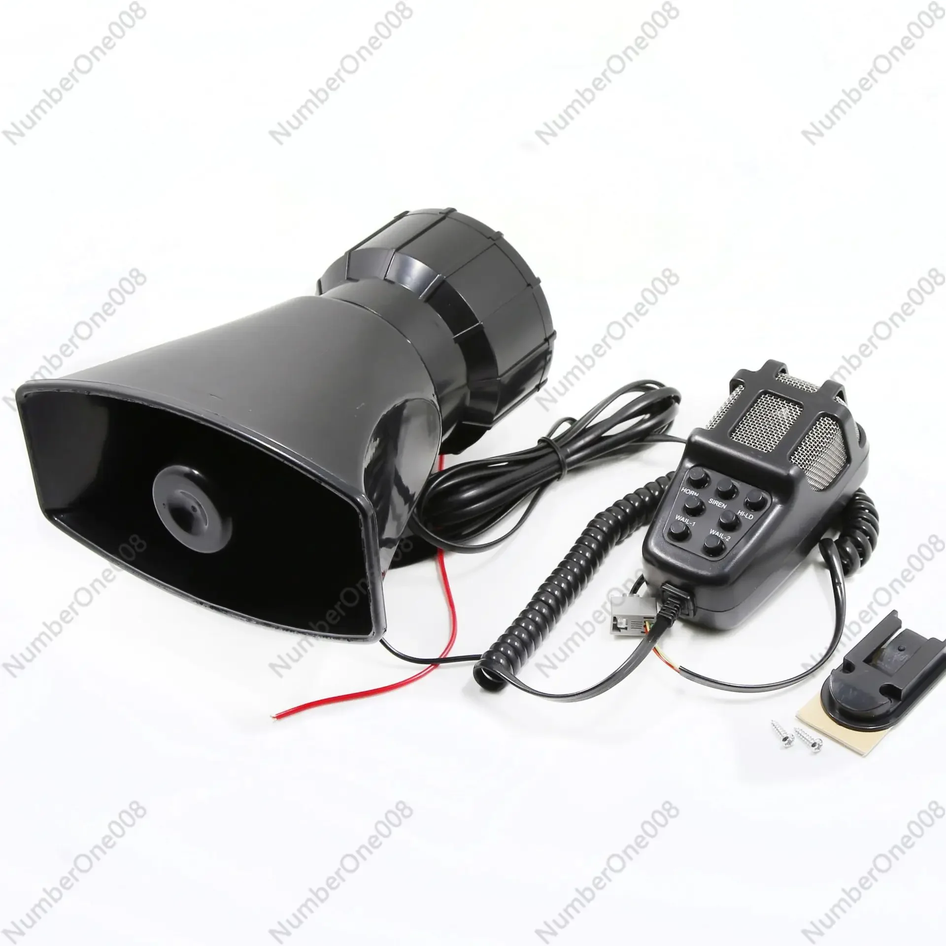 DHKA AFC-AS085-7 Spot 100W All-black Button Square Port Seven-tone Alarm Speaker 12V Shout Amplification