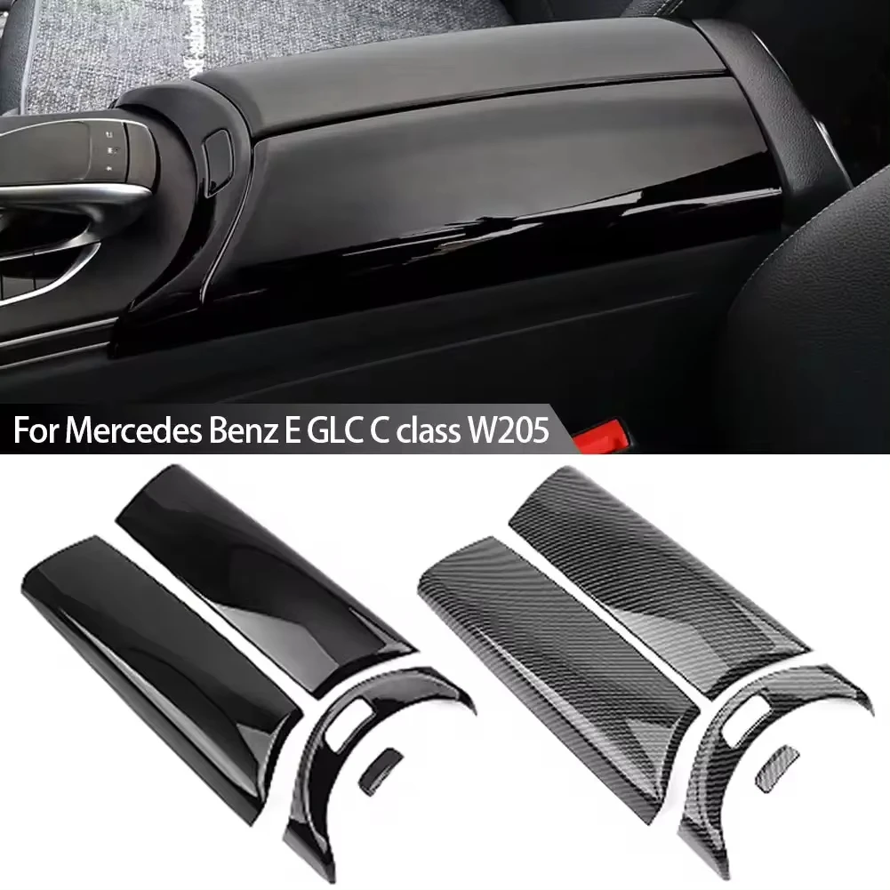 Console Center Armrest Strip Cover Storage Box Interior ABS Casing for Mercedes C GLC Class 2015-2021 Decoration Stickers