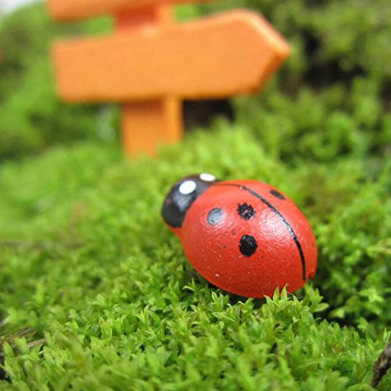 100 mini figurines d'animaux en résine, abeilles et coccinelles rouges, pour artisanat, décoration de jardin et paysage, DIY, ornements décoratifs