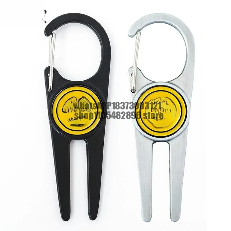 Green with Mark Ball Position Mark Zinc Alloy Fairway Turf Repair Fork Tool Accessories