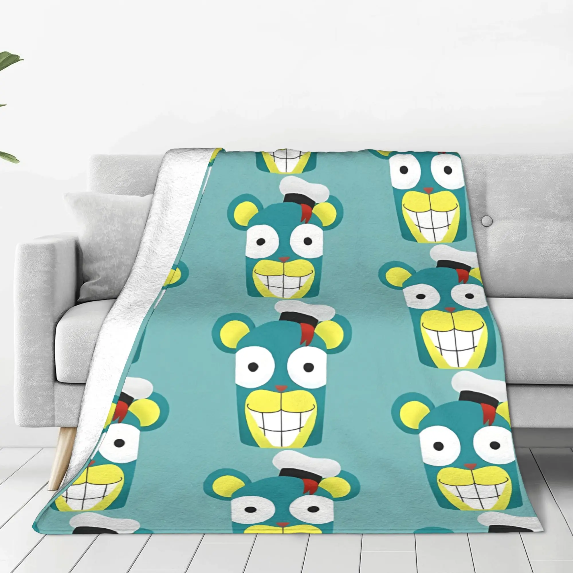 1PC Home Cutecore Hazel's Mask   Comic Happy Tree Friends Blanket Super Cosy Plush Home Living Room Sofa Halloween