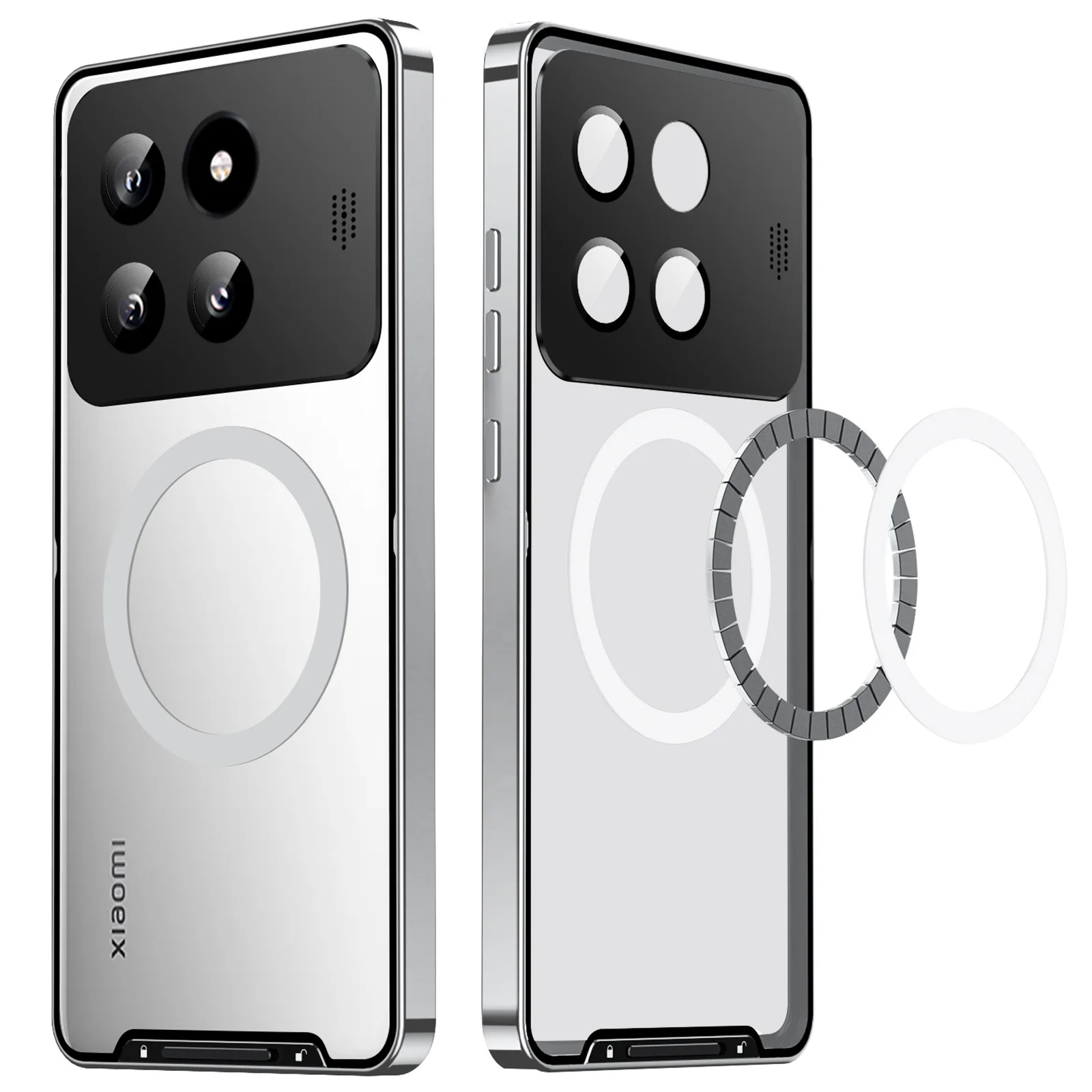 

Магнитный противоударный металлический бронированный бампер для Xiaomi Mi 14 13 MI14 MI13 Pro, чехол Magsafe для Xiaomi Mi14 Pro, чехол