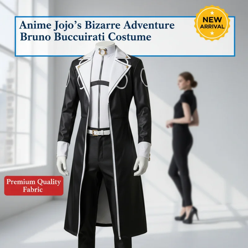

☆SunlCos Anime JoJo's Bizarre Adventure Bruno Bucciarati Cosplay Costume Black White Suit Uniform Full Set☆