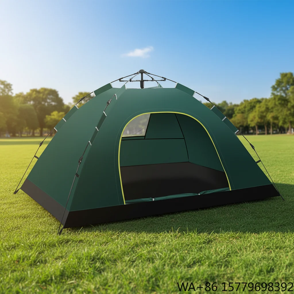 Custom Summer Mesh Waterproof Ultralight Trip Portable Double Layer One Bedroom 3-4 Person Outdoor Dome Camping Tent Quick
