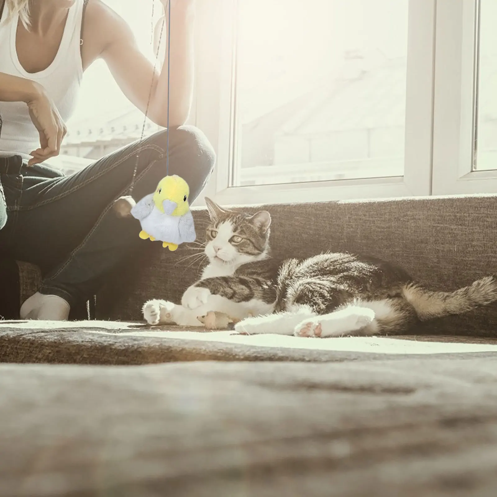 

Interactive Chirping Bird Electric Simulation Cat Pet No Activated 7 Modes Indoor Cat Entertainment