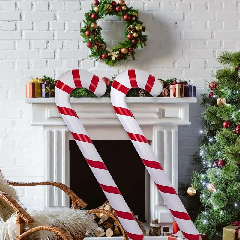 90cm Inflatable Christmas Cane Balloon Merry Christmas Decorations for Home Xmas Ornaments Outdoor Decor Navidad Gifts Noel