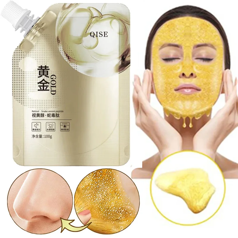 Retinol Tearing Mask Gold Peel-off Masks Removes Dirt From Pores Blackhead Acne Lifting Oil-Control Shrink Pores Face Care