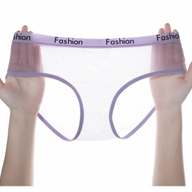Transparent Mesh Underwear for Women Ultra-thin Briefs Seamless Sexy Panties Perspective Female Triangle Underpants