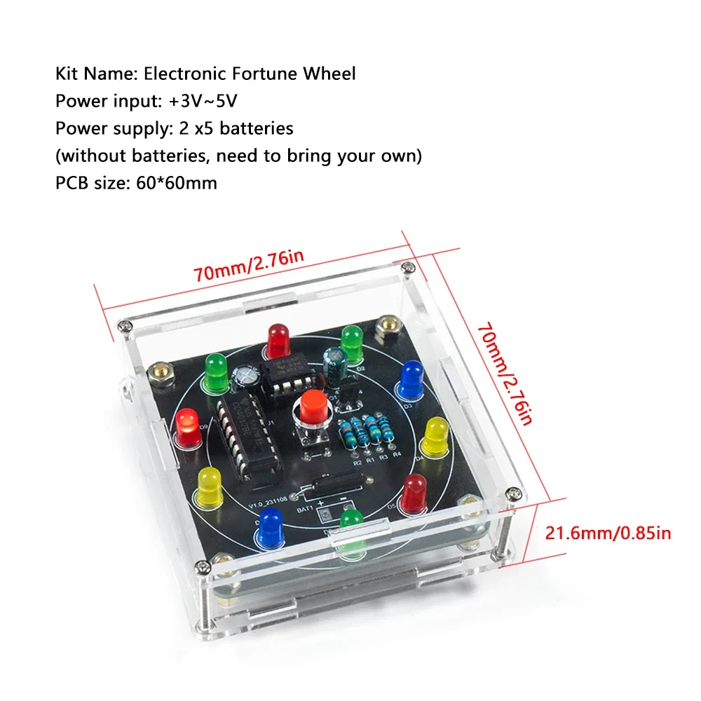 Kit di produzione fai-da-te Elettronico fai-da-te Bricolaje Trousse Produzione elettronica Componenti del kit di rotazione fortunata